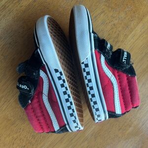 Vans Kids Red and Black Checkered Sneakers